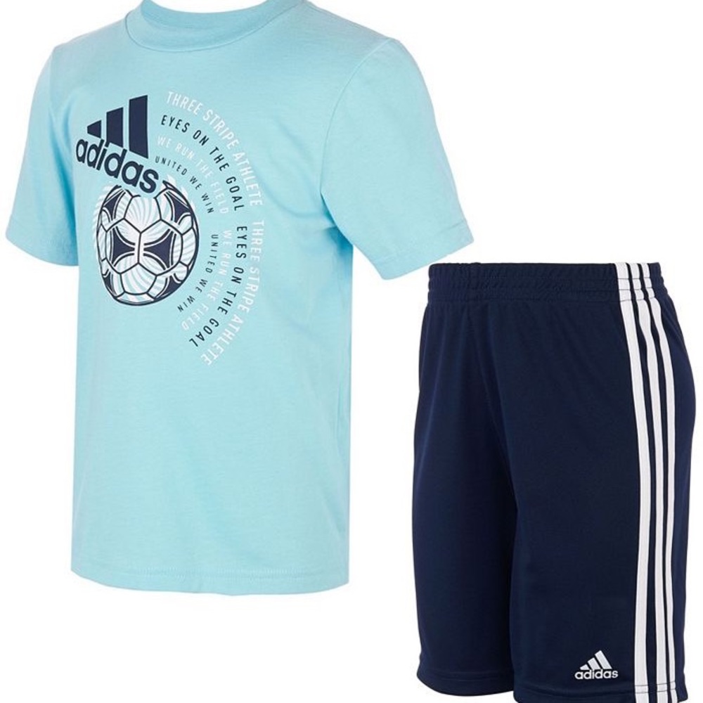 12M Baby Boys Adidas Graphic T-shirt and Shorts Set, 2 Piece